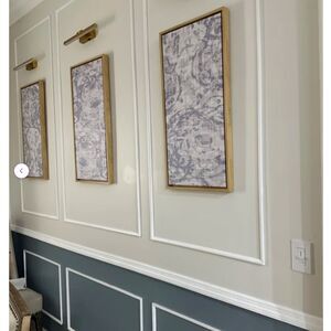 RED BARREL STUDIO "VINTAGE BLUE FARMHOUSE FLOWER" WALL ART SET PRINT ON CANVAS